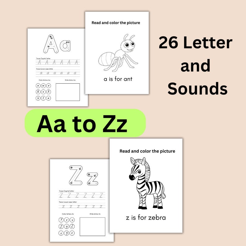 Alphabet Printable Letters Book Early Learning Resources 26 Tracing ...