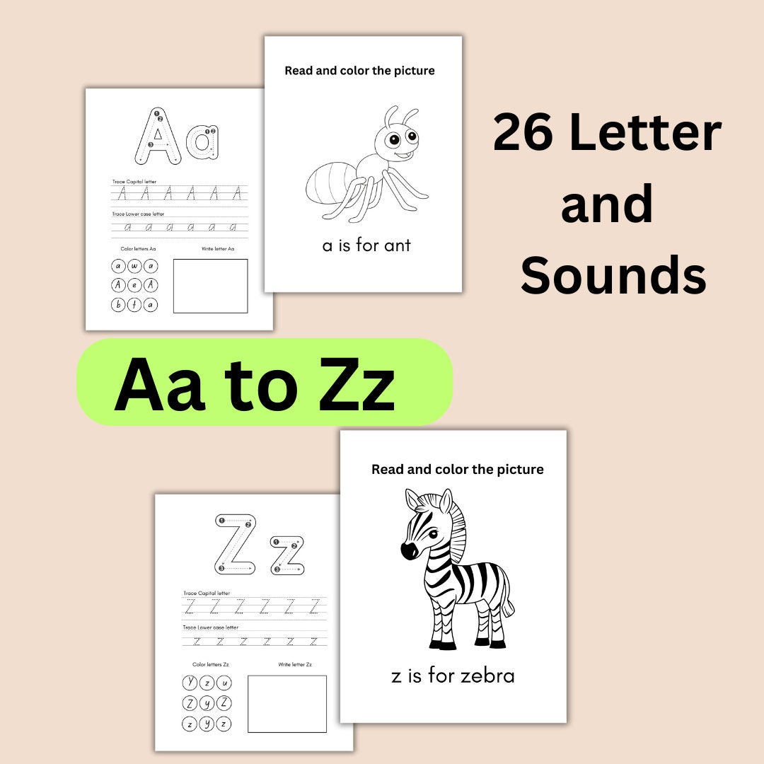 Alphabet Printable Letters Book Early Learning Resources 26 Tracing ...