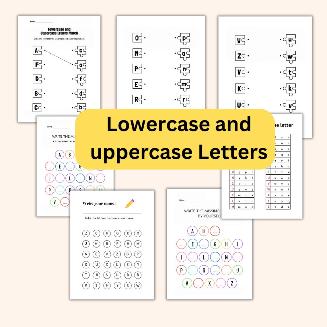 Alphabet Printable Letters Book Early Learning Resources 26 Tracing ...