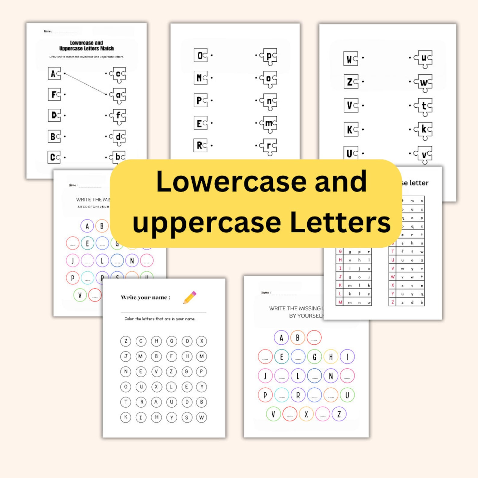 Alphabet Printable Letters Book Early Learning Resources 26 Tracing ...
