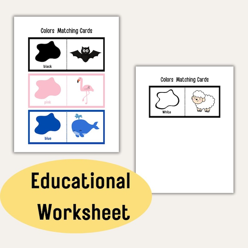 Colors Matching Cards Printable Cards Worksheet Downloadable ...
