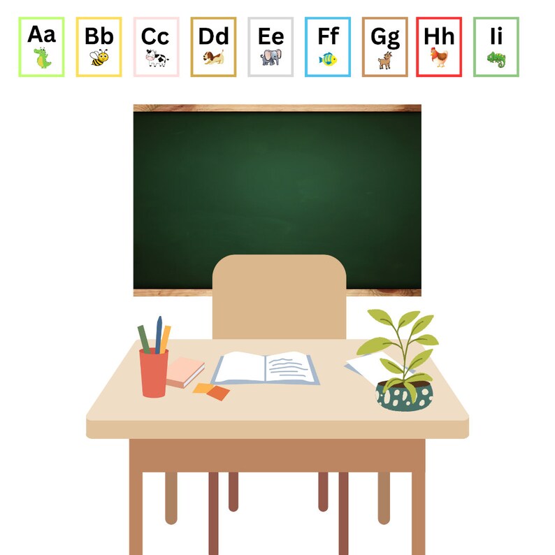 Alphabet Printable US Letter Cards Educational Students Cards A to Z ...