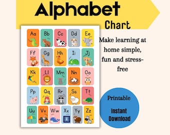 Alphabet-Diagramm für Kinder A-Z druckbare Poster Kinder Frühlern-Arbeitsblatt Ressourcen für Lehrer