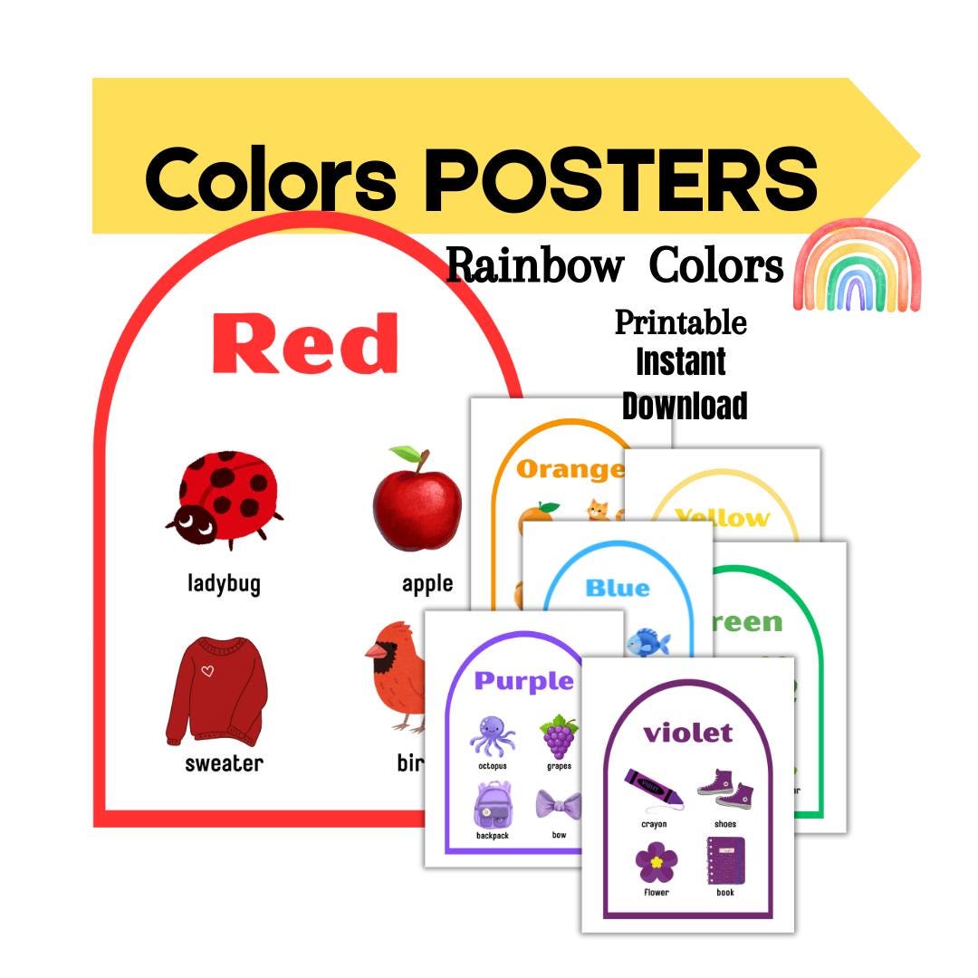Colors Poster Printable Kindergarten Worksheet Early Learners Colors ...