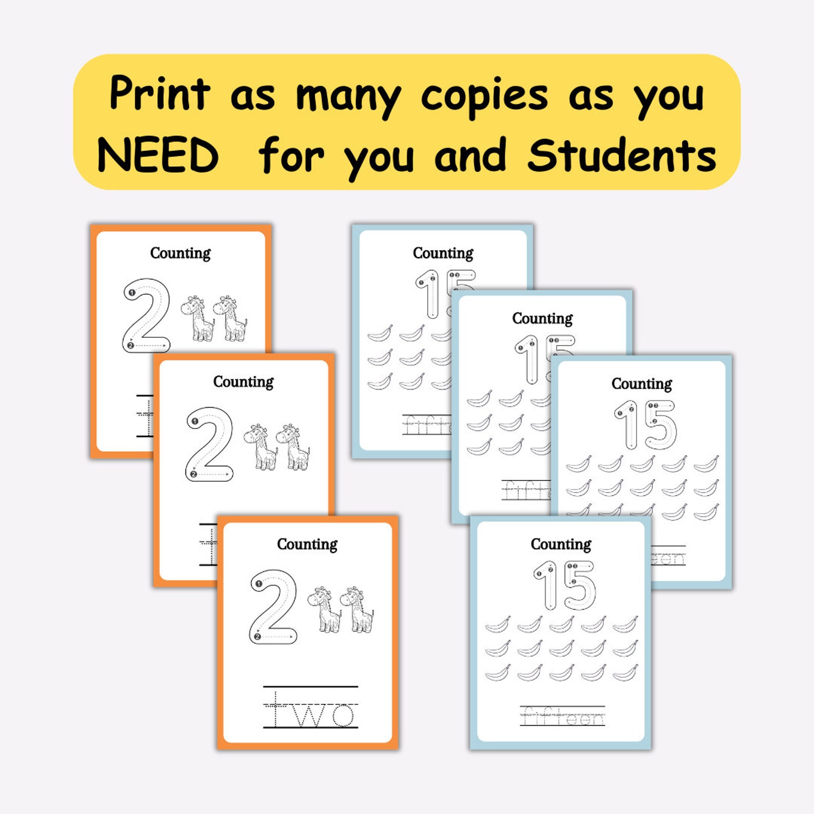Number Tracing Worksheet 1-20: Fun Learning Activity Printable Kids ...