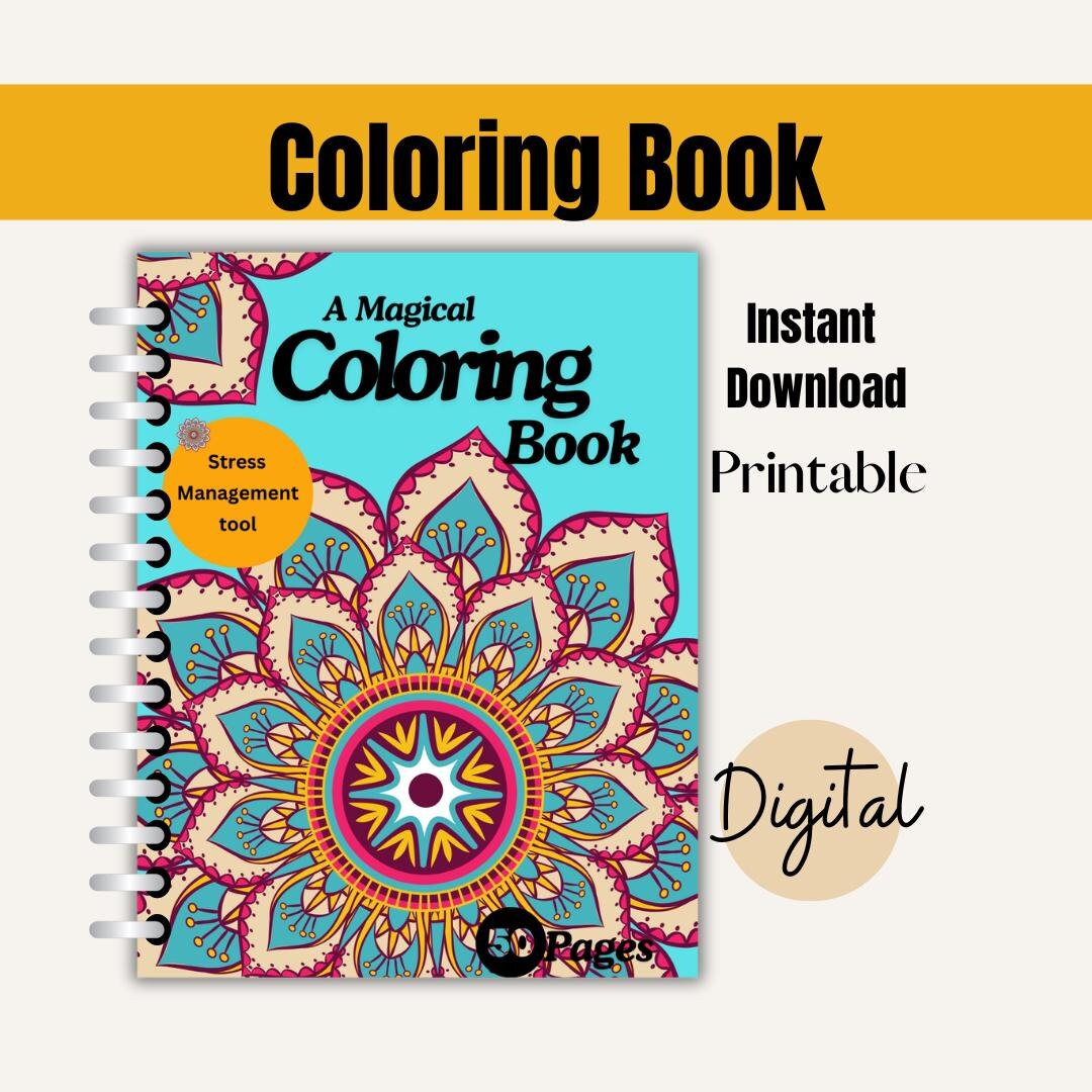 Printable Adult Coloring Book Digital Coloring Pages A Magical Coloring ...