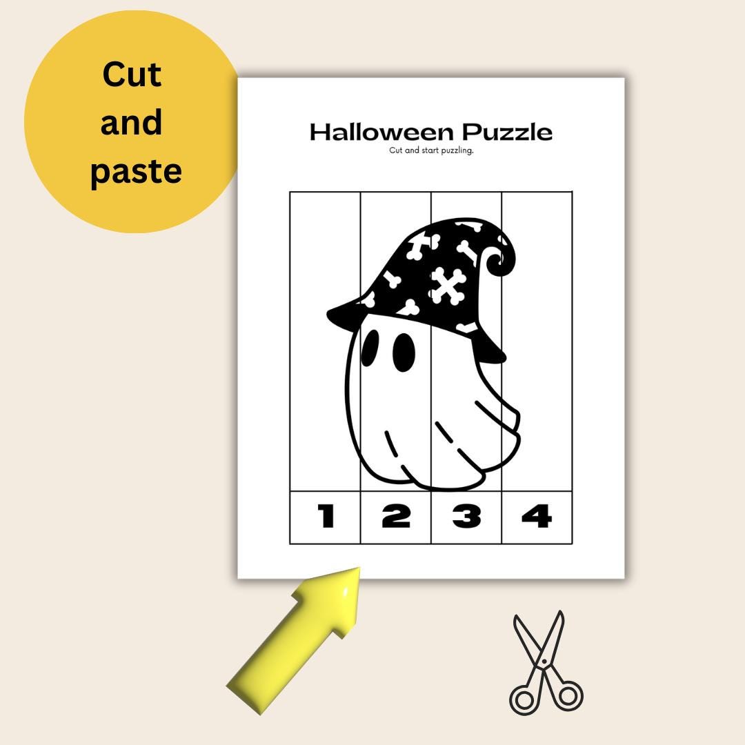 Halloween Printable Puzzle for Kids Have Fun Doing Easy Puzzle for This ...