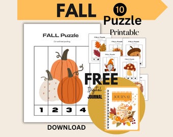 Casse-tête d'automne à imprimer : activité d'apprentissage pour les enfants : casse-tête coloré d'automne pour la maternelle : activités pour l'école à la maison, journal d'automne GRATUIT