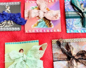 Handmade Victorian Lady Greeting Cards Set (Blank Inside)