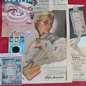 Magazine Vintage Ad Cut Outs (100 pieces) Collage Kit Glue Book Images