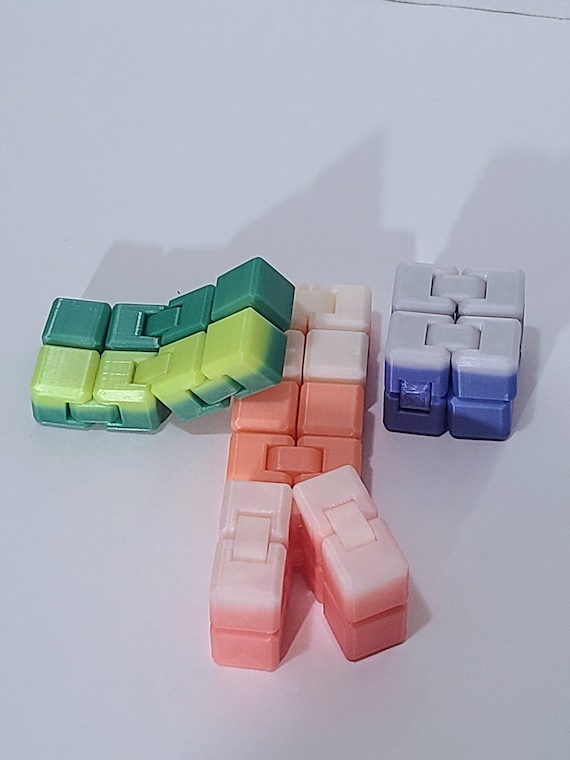 Color Changing Fidget Infinity Cube gift for office party favor coworker teacher student stocking stuffer stress relief hand dexterity