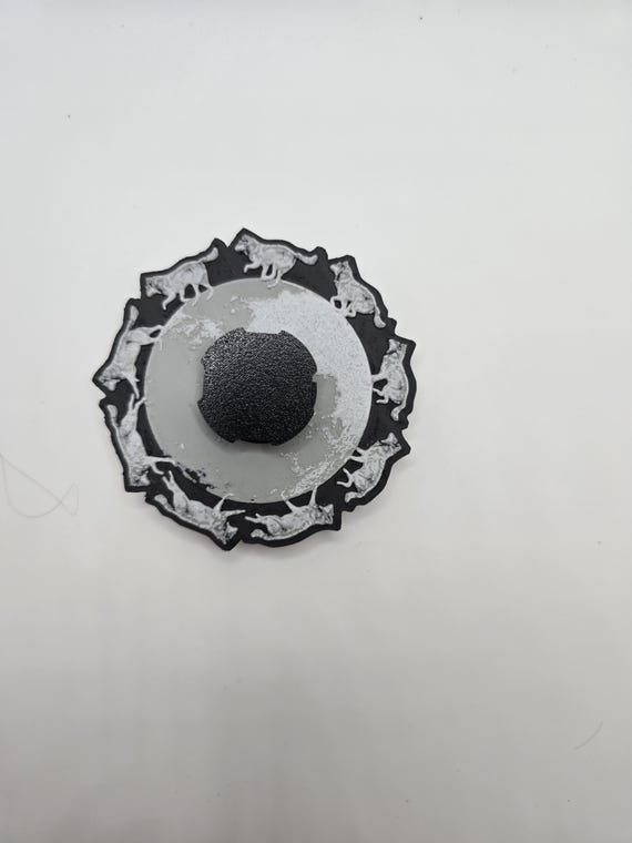 3D Printed Zoetrope - Wolf Running Across Moon Animation Spinner (Animation only viewable through methods in description)