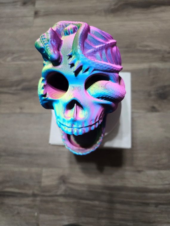 Dragonfire Skull Dice Tower | 3D Printed | Multicolor PLA