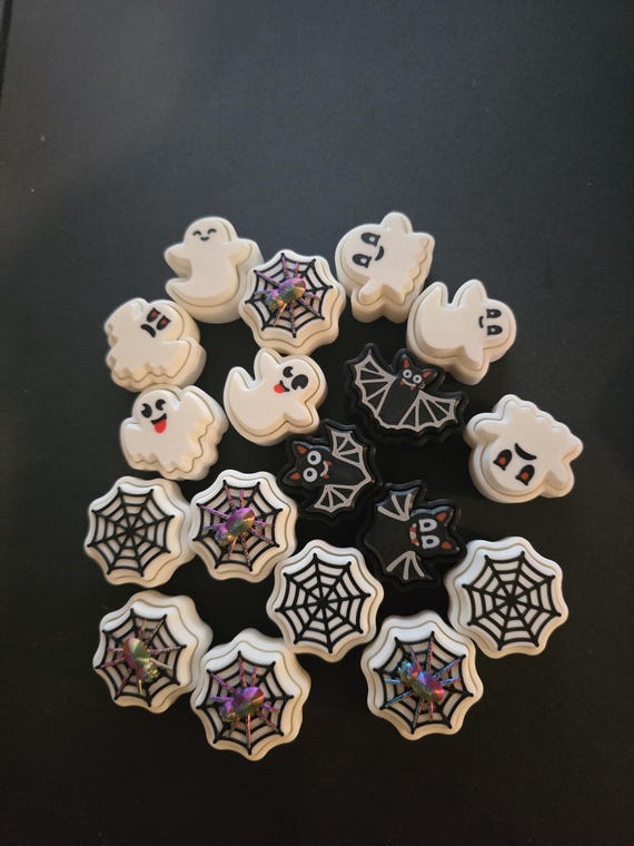 Spooky Clicking Fidget Buttons | Ghost, Bat, Spider & Web | 6-Pack Variety Pack