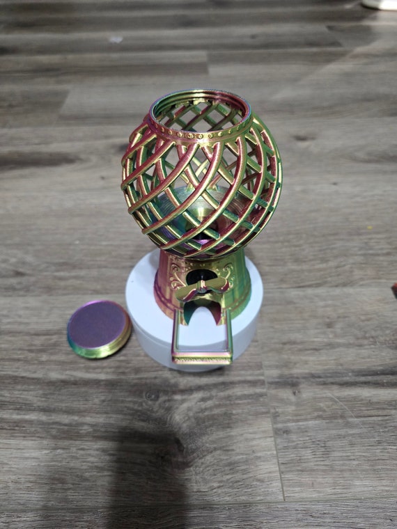 Chromatic Gumball Machine Dice Tower - 3D Printed Silk PLA with Working Handle!