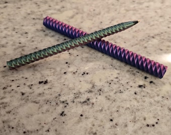 Shimmering Spiral Sheathed Pen 3D Printed fidget pen