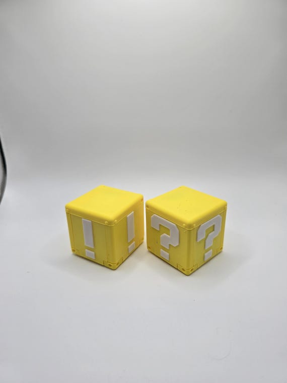 3D Printed Mario Block Switch Game Holder | Question Mark or Exclamation Point