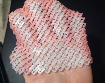 Heat Activated Color Changing 3D Printed Chainmail Plastic Fabric