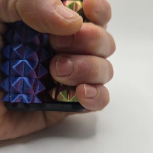 3D Printed Hand Roller – Chromatic Pyramid Texture Fidget Massager image 5