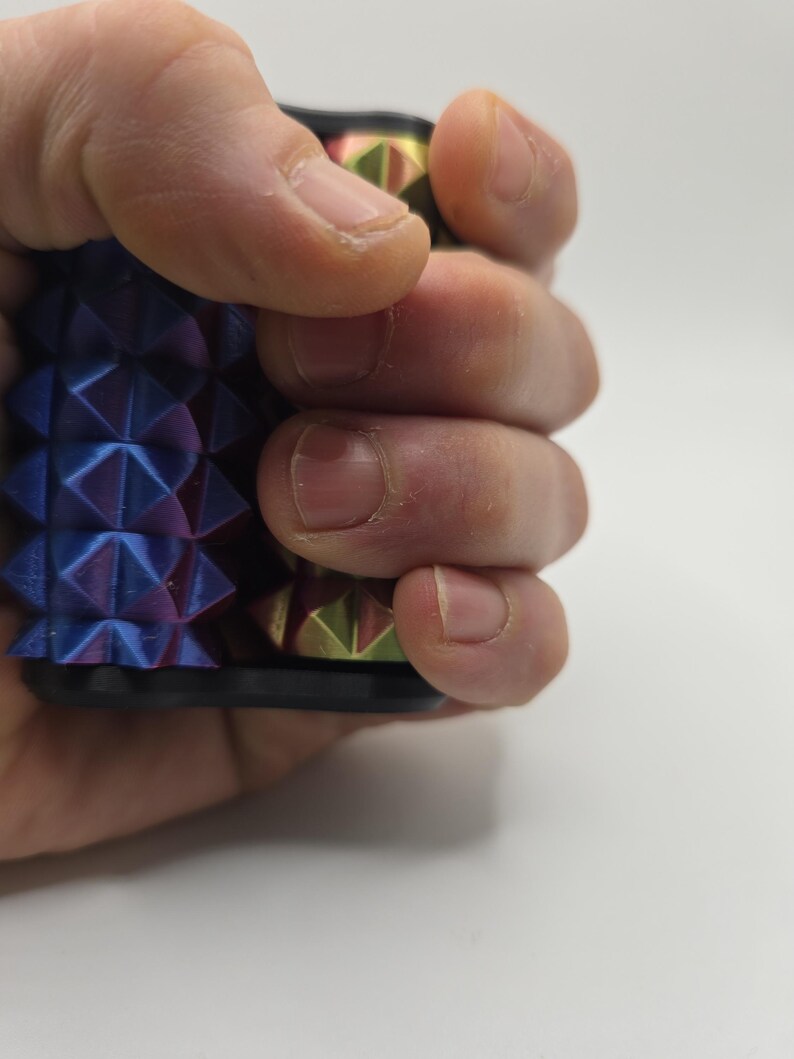 3D Printed Hand Roller – Chromatic Pyramid Texture Fidget Massager image 5