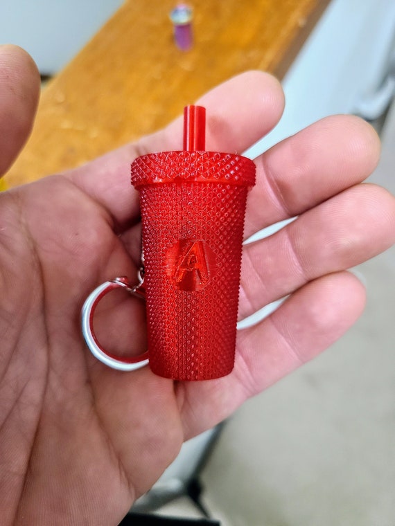 Customizable Squishable Mini Coffee Tumbler Keychain Container Squishy Stress Reliever Fun Practical Gift