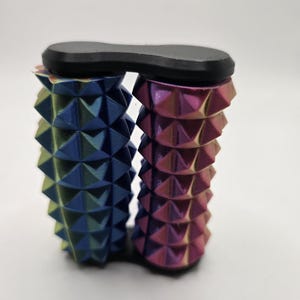 3D Printed Hand Roller – Chromatic Pyramid Texture Fidget Massager image 2