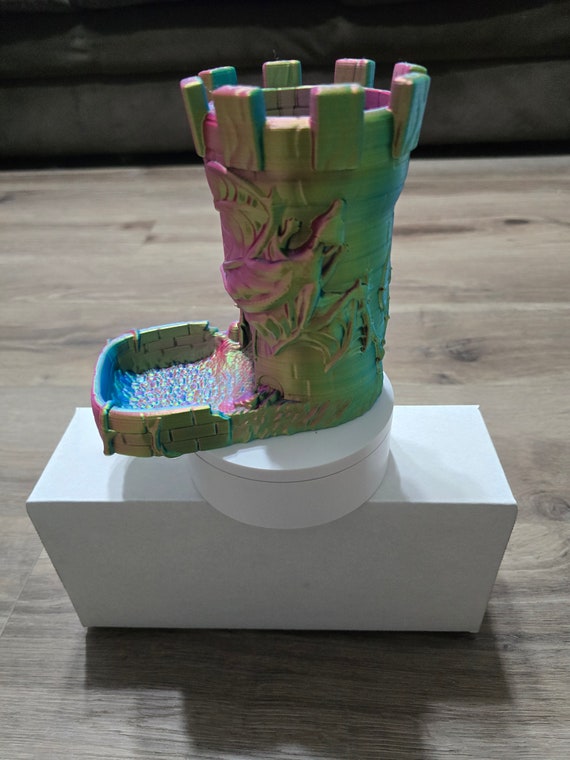 Enigma Dragon Dice Tower | 3D Printed Castle | Multicolor Silk PLA