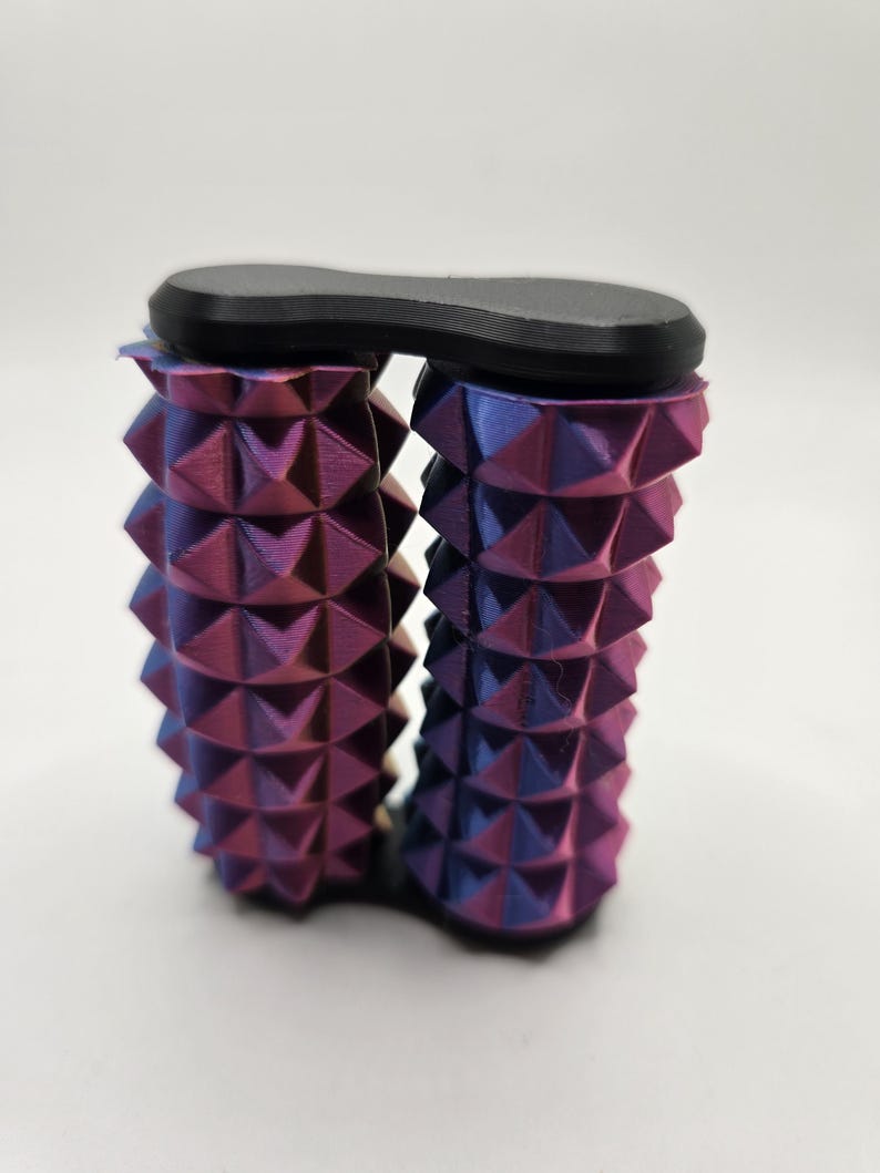 3D Printed Hand Roller – Chromatic Pyramid Texture Fidget Massager image 3