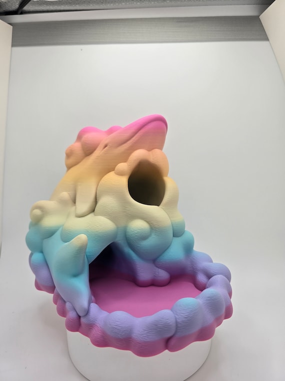 Whale of a Time Dice Tower Pastel Rainbow PLA Breaching for Luck