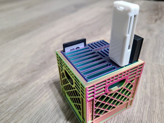 Micro SD SD and USB organizer Iridescent Mini Crate Office Decoration Desk Accessories Decorative Display Organization of Digital Memory