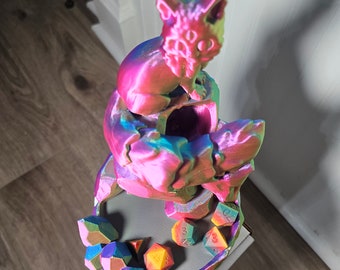 Chromatic Arcadia the all seeing cat dice tower for rolling D20s