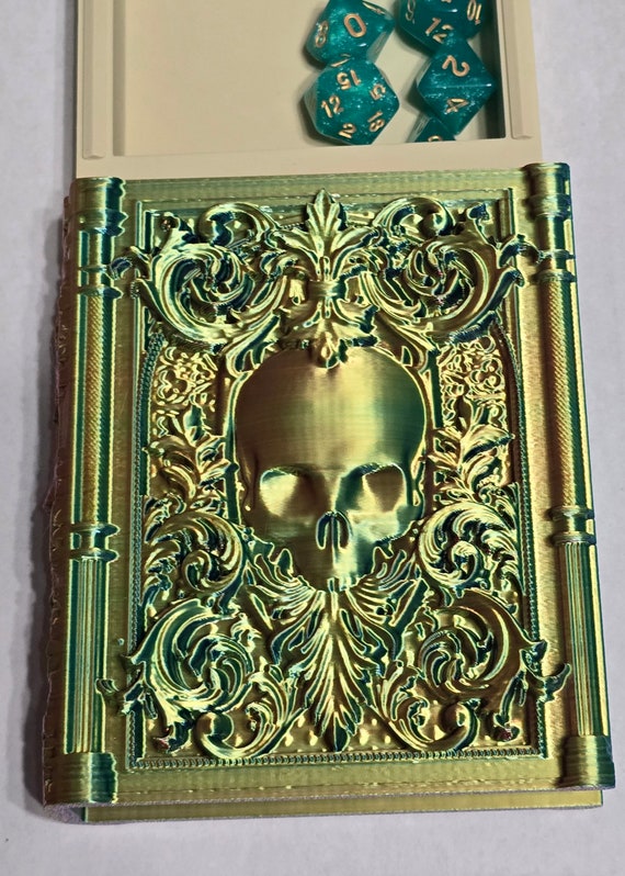 Necromancer's Tome Dice Holder & Rolling Tray - Mystical Silk Finish