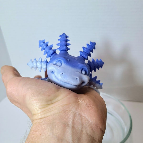 Impreso en 3D que cambia de color Salamandra mexicana Activado por calor Impresionante figura de anfibio Axolotl Juguete de escritorio educativo ideal para amantes de los animales