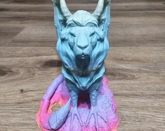 Rainbow Majestic Manticore dice tower for rolling D20s