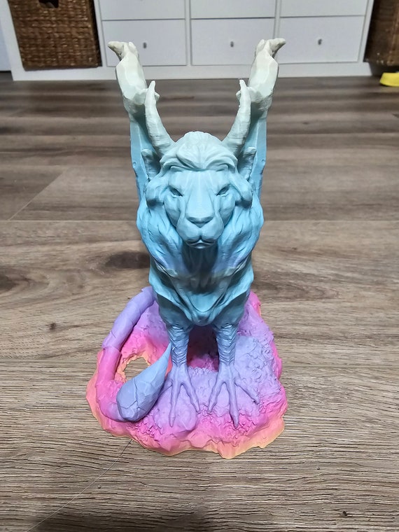 Rainbow Majestic Manticore dice tower for rolling D20s