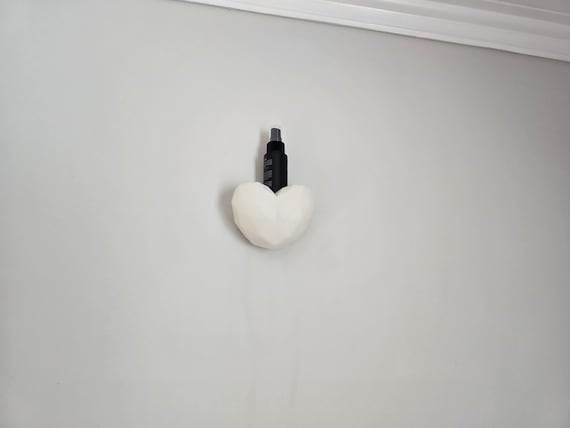 Heart shaped glow in the dark wall shelf with easy install bracket