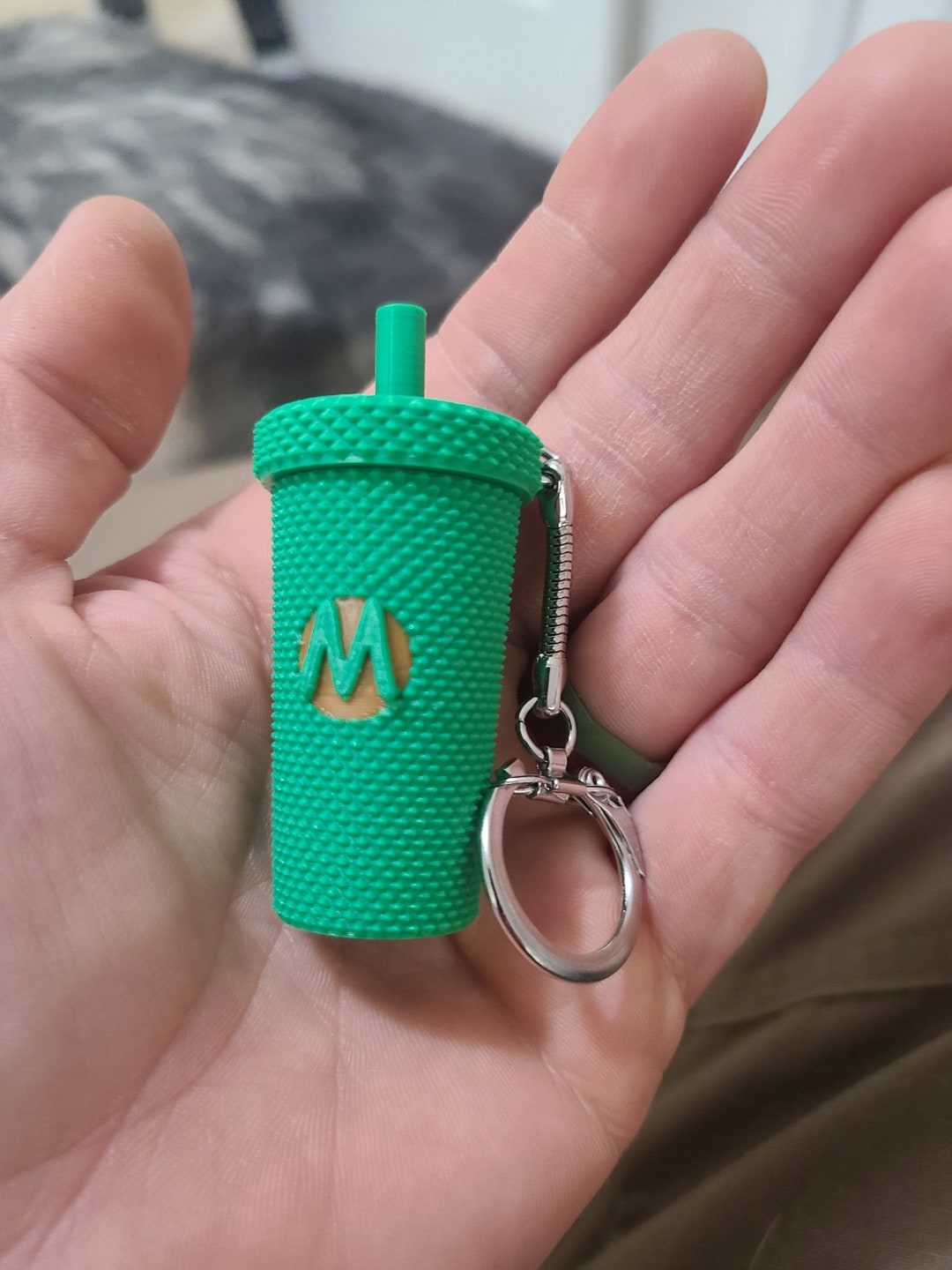 Customizable Studded Mini Tumbler Keychain and Candy, Mint, Pill