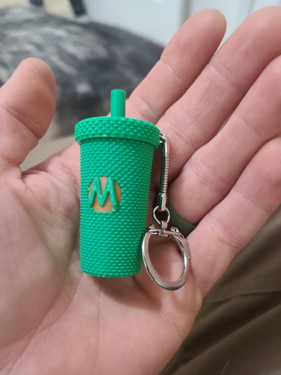 Customizable Studded Mini Tumbler Keychain and Candy, Mint, Pill Storage Container