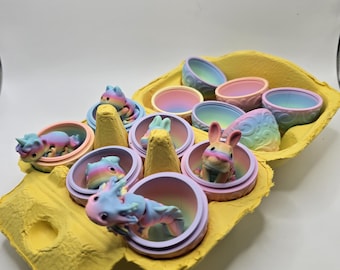 3D Print Surprise Easter Egg: Bunny, Chick, Axolotl, Lamb, Bumblebee, Dragon, Unicorn Inside!