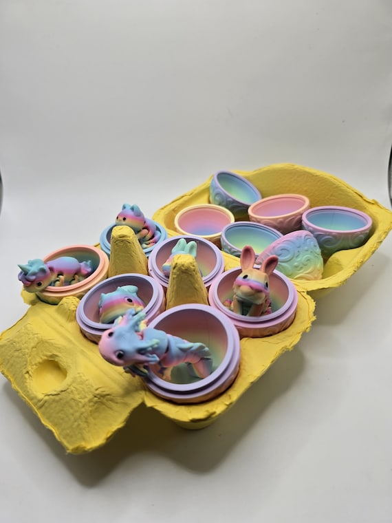 3D Print Surprise Easter Egg: Bunny, Chick, Axolotl, Lamb, Bumblebee, Dragon, Unicorn Inside!