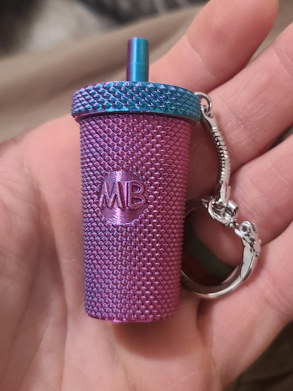 Personalized Prismatic Studded Mini Tumbler Keychain and Candy, Mint,  Pill Storage Container