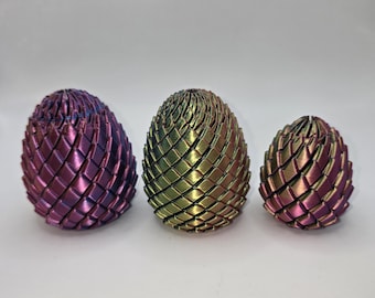 3D Printed Articulated Flowing Dragon Egg | Iridescent Kinetic Fidget Toy