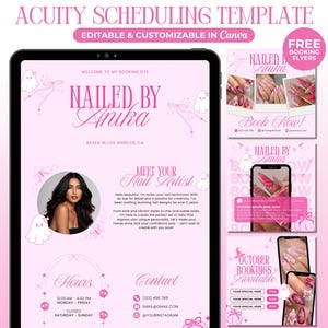 Schemaläggningsmall för Halloween Acuity Rosa nageltekniker Bokningssajt Nagelacuity Webbplats Nageltekniker Acuity Schemaläggning Mall för nagelartist Canva