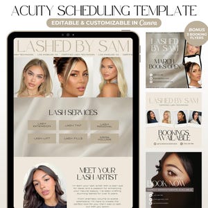 Acuity Scheduling Template Lash Tech Acuity Booking Site Boho Lash Website Template Lash Acuity Scheduling Site Lash Tech Template Canva