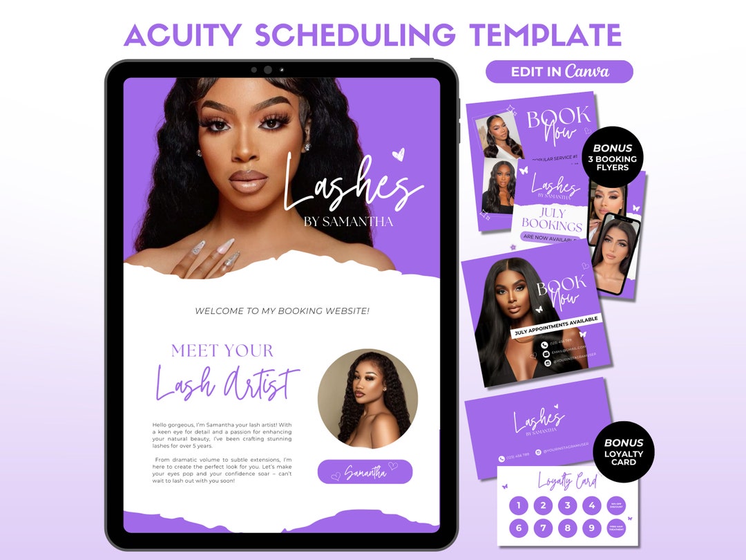 Lash Tech Acuity Scheduling Template Lash Tech Scheduling Site Lash ...