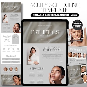 Acuity Scheduling Template Esthetician Minimalist Esthetician Booking Site Luxury Acuity Esthetician Website Medspa Template Canva Editable