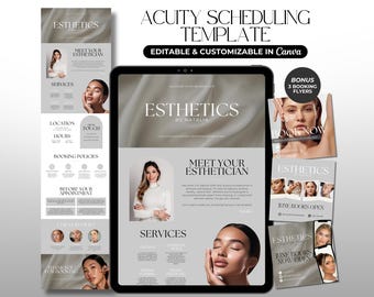 Acuity Scheduling Template Esthetician Minimalist Esthetician Booking Site Luxury Acuity Esthetician Website Medspa Template Canva Editable