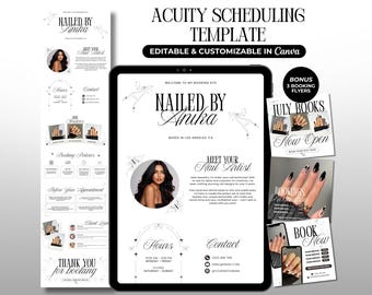 Plantilla de programación Acuity Sitio web de reservas para técnicos de uñas Sitio web de Nail Acuity Página de programación para técnicos de uñas Plantilla Canva para técnicos de uñas Marca para técnicos de uñas