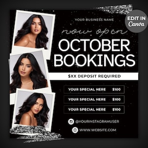 DIY Bookings Available Flyer Hair Stylist Hair Sale Flyer Book Now Hair Flyer Hairstylist Booking Appointment Flyer Instagram Canva Template