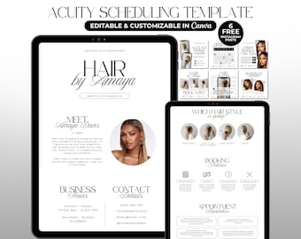 Hair Acuity Scheduling Template Hair Stylist Booking Site Acuity Hair Website Canva Acuity Hairstylist Scheduling Site Braider Wig Stylist